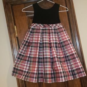 Velvet tartan plaid holiday Christmas dress gown 4